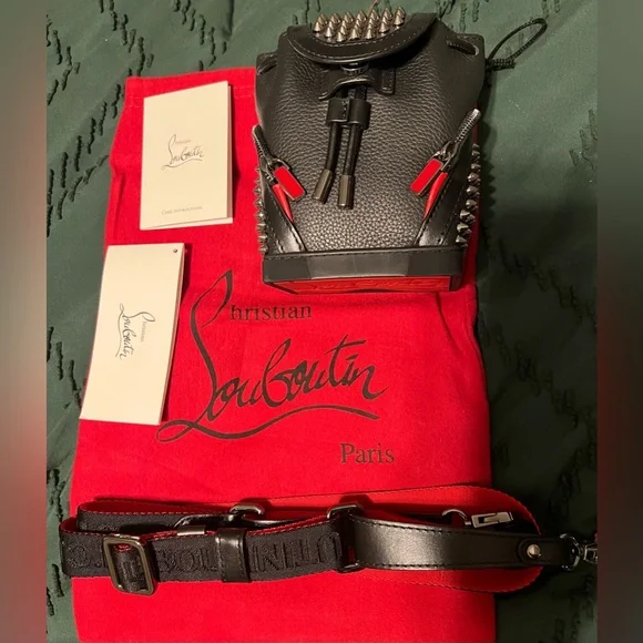 Christian Louboutin Mini Explorafunk Studded Leather Crossbody Backpack - Picture 1 of 8